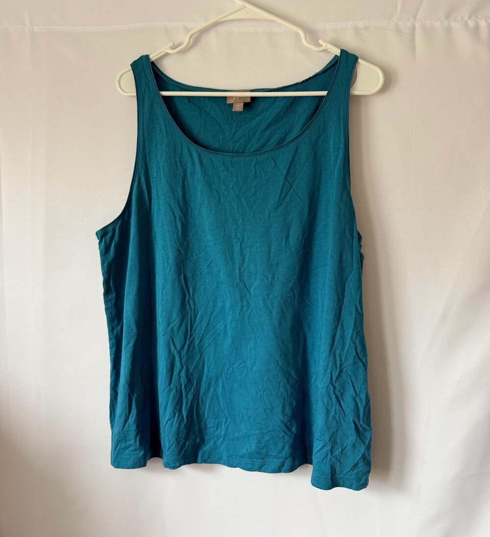 J.Jill Pima Cotton Stretch Tank Top in Teal XL